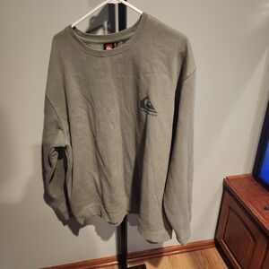 Quiksilver Olive Crewneck Sweatshirt with Chest Logo